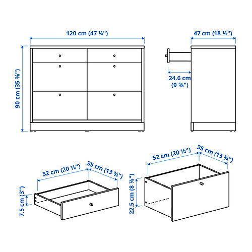 TONSTAD Measurement Illustration
