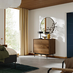 RÅDMANSÖ - Chest of 3 drawers, brown walnut effect, 90x48x81 cm
