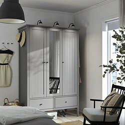 GULLABERG - Wardrobe, grey, 128x64x201 cm