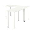 LAGKAPTEN/LINNMON - L-shaped desk, white, 140x160 cm