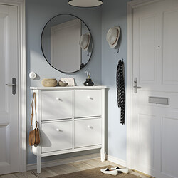 GULLABERG - Shoe cabinet with 4 compartments, white, 105x22x107 cm