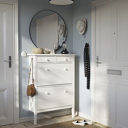 GULLABERG - Shoe cabinet with 2 compartments, white, 88x30x122 cm