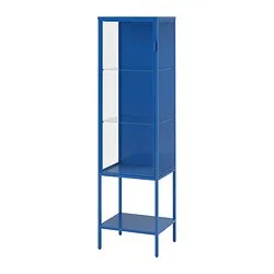 RUDSTA - Kabinet pintu kaca, biru, 42x37x155 cm