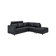 VIMLE - Corner sofa, 4-seat, with open end with headrests/Grann/Bomstad black