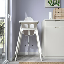 ANTILOP - Highchair with tray, white/white