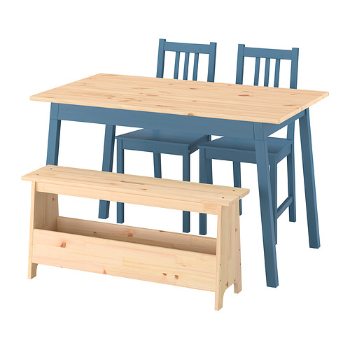 PERJOHAN/PINNTORP table with 2 chairs and bench
