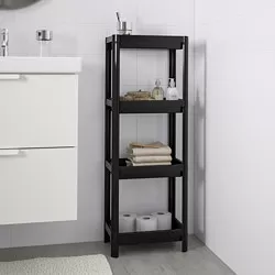 VESKEN - Unit rak, hitam, 37x23x101 cm