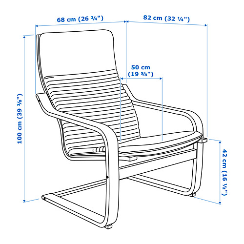 POÄNG Measurement Illustration