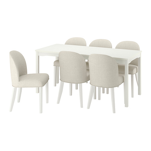 HAUGA/ROSENTORP table and 6 chairs
