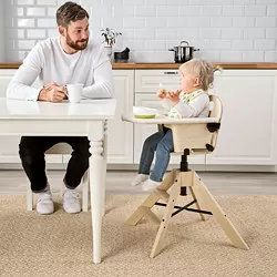 GRÅVAL - Kursi makan anak dengan baki, kayu birch