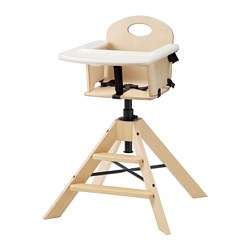 GRÅVAL - Junior/highchair with tray, birch