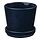 KLOTLÖNN - plant pot with saucer, in/outdoor/black-blue, 12 cm | IKEA Indonesia - PE940700_S1