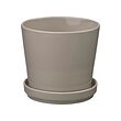 KLOTLÖNN - Pot tanaman dengan alas, dalam/luar ruang/abu-abu/krem, 15 cm