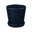 KLOTLÖNN - Pot tanaman dengan alas, dalam/luar ruang/hitam-biru, 19 cm