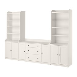 HAUGA - Storage combination, white, 279x46x199 cm