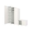 PLATSA - Wardrobe with 9 doors, white Sannidal/white, 300x57x271 cm