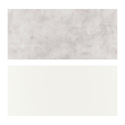 LYSEKIL - Wall panel, double sided white/light grey concrete effect, 119.6x55 cm