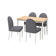DANDERYD/DANDERYD - Table and 4 chairs, oak veneer white/Vissle grey, 130x80 cm