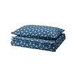 ÄNGSNEJLIKA - Duvet cover and pillowcase, dark blue/light blue, 150x200/50x80 cm