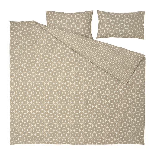 ÄNGSNEJLIKA sarung duvet dan 2 sarung bantal