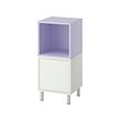 EKET - Cabinet combination with legs, white/pale lilac, 35x35x80 cm