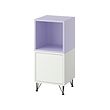 EKET - Cabinet combination with legs, white pale lilac/metal black, 35x35x80 cm