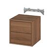 EKET - Wall cabinet with 2 drawers, walnut effect, 35x35x35 cm
