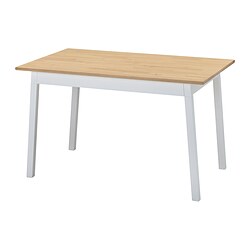 PINNTORP - Table, light brown stained/white stained, 125x75 cm