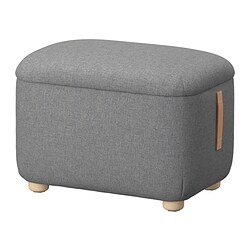 OSKARSHAMN - Footstool with storage, Tibbleby beige/grey