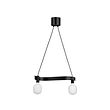 TRÅDFRI/ACKJA - Lampu gantung dengan bohlam, berbentuk ombak hitam/pintar dapat diredupkan secara wireless