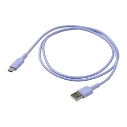 SITTBRUNN - USB-A ke USB-C, ungu, 1.0 m