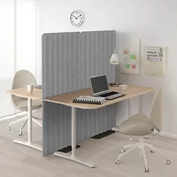 EILIF - Screen, freestanding, grey/black, 80x150 cm