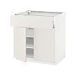 METOD/MAXIMERA - Kabinet dasar dengan laci/2 pintu, putih/Veddinge putih, 80x60x80 cm