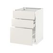METOD - Kabinet dasar dgn 3 laci, putih Maximera/Veddinge putih, 60x60x80 cm