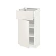 METOD/MAXIMERA - Base cabinet with drawer/door, white/Veddinge white, 40x37x80 cm
