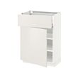 METOD/MAXIMERA - Kabinet dasar dengan laci/pintu, putih/Veddinge putih, 60x37x80 cm