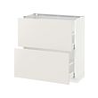 METOD - Kabinet dasar dengan 2 laci, putih Maximera/Veddinge putih, 80x37x80 cm