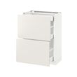 METOD - Base cab with 2 fronts/3 drawers, white Maximera/Veddinge white, 60x37x80 cm