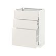 METOD - Base cabinet with 3 drawers, white Maximera/Veddinge white, 60x37x80 cm