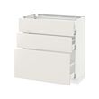 METOD - Base cabinet with 3 drawers, white Maximera/Veddinge white, 80x37x80 cm
