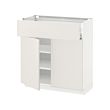 METOD/MAXIMERA - Kabinet dasar dengan laci/2 pintu, putih/Veddinge putih, 80x37x80 cm