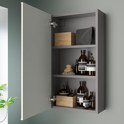 ENHET - Kabinet cermin 1 pintu, abu-abu, 40x17x75 cm