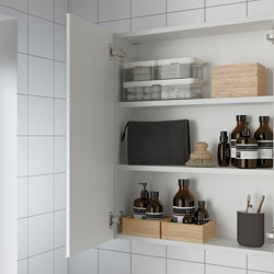 ENHET - Kabinet cermin 2 pintu, putih, 60x17x75 cm