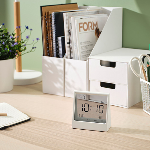 RÖDBENA alarm clock with hygro-/thermometer