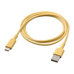 SITTBRUNN - USB-A to USB-C, light yellow, 1 m