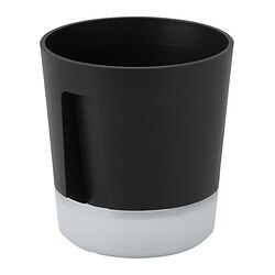 VÅRDTRÄD - Self-watering plant pot, in/outdoor transparent/anthracite, 9 cm