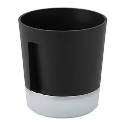 VÅRDTRÄD - Self-watering plant pot, in/outdoor transparent/anthracite, 9 cm