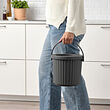 DAMMÄNG - Bin with lid, dark grey, 8 l