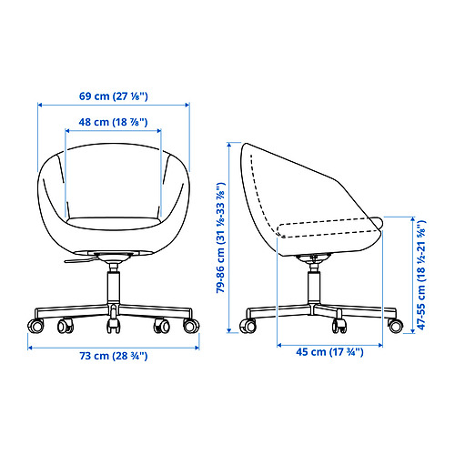 SKRUVSTA swivel chair, Vissle grey | IKEA Indonesia