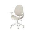 HATTEFJÄLL - Office chair with armrests, Gunnared beige/white